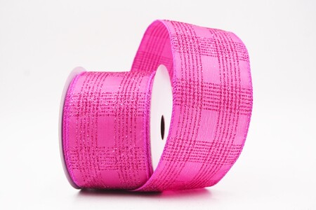 Pink  Classic Plaid Check Wired Ribbon_KW0467GC-40-40